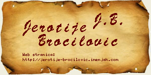 Jerotije Broćilović vizit kartica